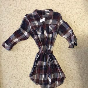 Flannel, button up long shirt.